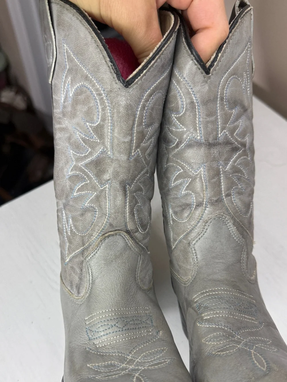 Kids Gray Kenny Roger’s Cowboy Boots Sz 11D